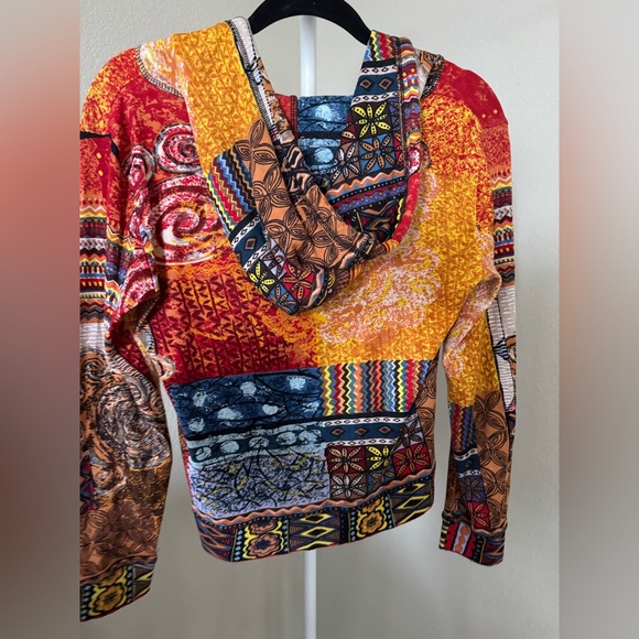 🌺RARE Chaudry Sport Sequin Patchwork Zip-Up Hoodie - Picture 3 of 5